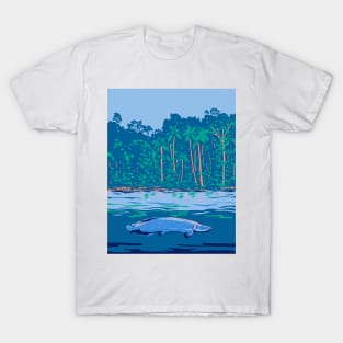 Arapaima in the Amazon River or Río Amazonas in South America WPA Art Deco Poster T-Shirt